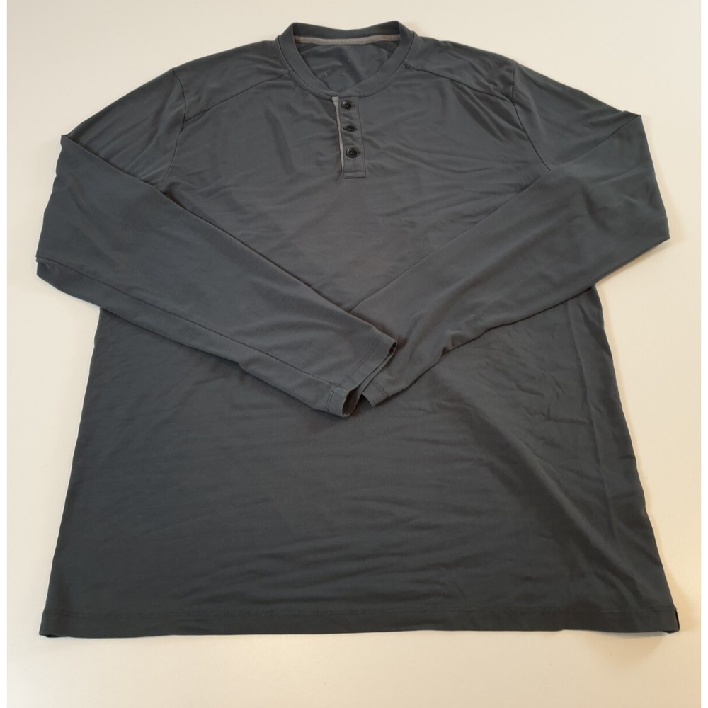 Free Fly Shirt Men's L Long Sleeve Henley Preformance Fishing Bamboo Blend Gray